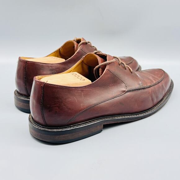 Johnston & Murphy Shoes Mens 10 Burgundy Leather Moc Toe Oxford Dress Lace Up main image 4
